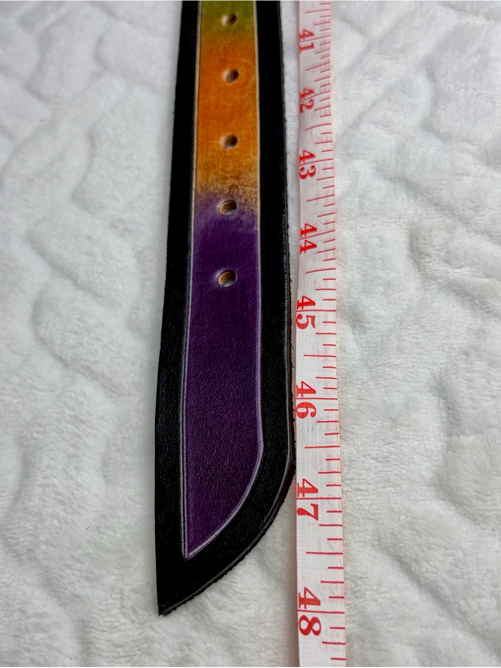 Handmade Ted Arthur Wearable Art Leather Belt Custom Gradient Rainbow Men’s XXL - Picture 10 of 11